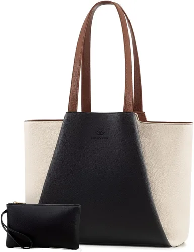 Miniatura 14 de LOVEVOOK Bolso de hombro para portátil para mujer - Bolso de 15.6 pulgadas de cuero sintético con cartera, bolso de oficina de gran capacidad