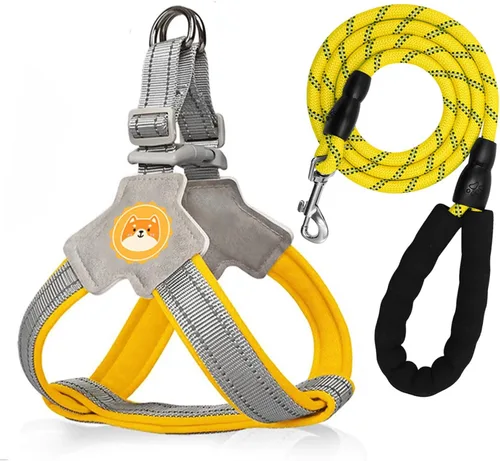 Miniatura 10 de Arnés para perro sin tirones con acolchado de malla transpirable, tiras reflectantes, diseño a prueba de escapes, ajuste rápido para entrenar