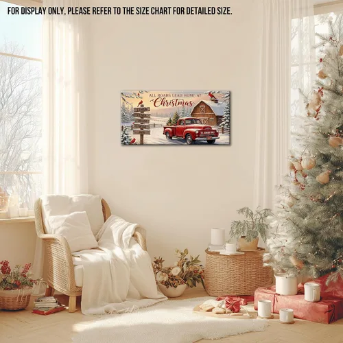 Miniatura 3 de GUTTATY Arte de pared en lienzo de Navidad personalizado, impresiones de lienzo personalizadas con apellido y señales, póster de decoración de pared