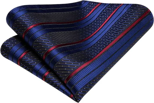 Miniatura 145 de Dubulle Corbata tejida de cachemira para hombre y gemelos de pañuelo para hombre, conjunto de gemelos para boda formal y negocios