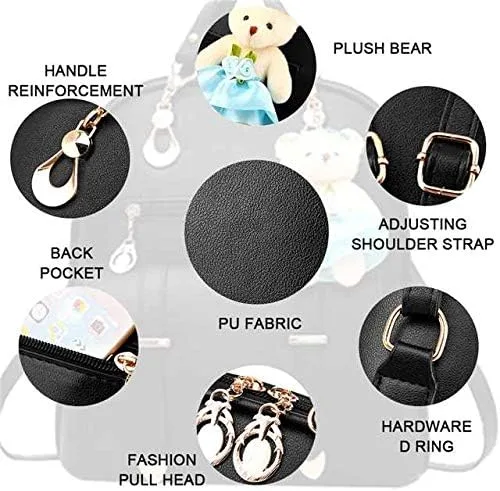 Miniatura 7 de Mochila de cuero para niñas, pequeña, para adolescentes, a la moda, acolchada, tamaño pequeño, para el hombro