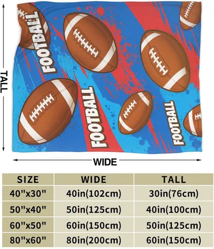 Miniatura 4 de Manta de fútbol americano, manta de forro polar mullido, súper suave, acogedora y cálida, manta deportiva, regalos para niños, niñas, niños