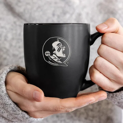 Miniatura 2 de Rico Industries - Taza de cerámica mate negra con grabado láser estándar de 15oz para NCAA (escuelas T & U) - Para bebidas calientes o frías