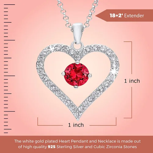 Miniatura 4 de Sash & Soph Collar de corazón infinito para mujer, collar de corazón de plata de ley 925 para novia, colgante de corazón de amor en cadena de 18