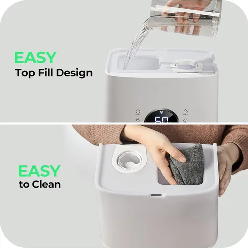 Miniatura 7 de Homvana Humidificadores para dormitorio, habitación grande, 6.5 L de llenado superior, cálido y fresco, humidificador ultrasónico de niebla