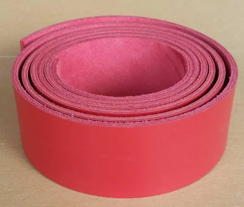 Miniatura 3 de 2 inch rojo tira de piel 8 – 9 onzas (3.2 – 3.6 MM) – Latigo tiras de piel hasta 96 inch de largo fabricado en Estados Unidos por pitka piel