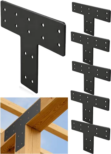 Miniatura 14 de 2 soportes en L extremadamente resistentes, soporte de esquina de acero de 6 x 5 pulgadas, soporte de ángulo de 90 grados de grosor de 0.22 pulgadas