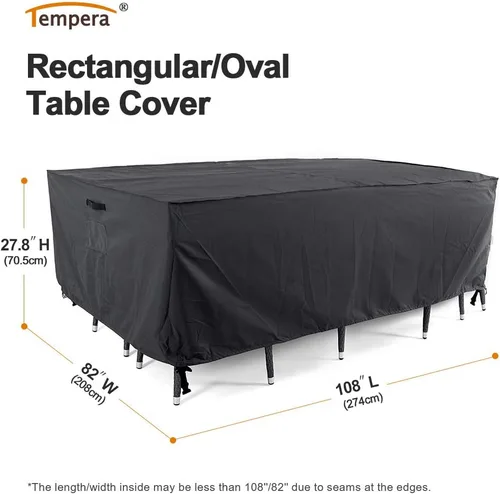 Miniatura 2 de Tempera Fundas para muebles de patio, fundas impermeables para mesas y sillas de exterior, fundas de comedor al aire libre, funda rectangular