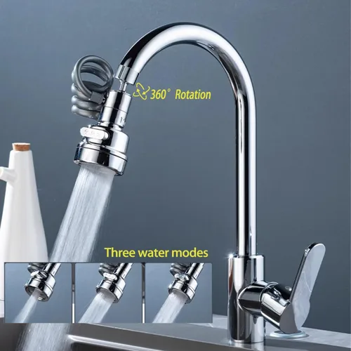 Miniatura 2 de Accesorio de rociador de fregadero para llave, extensor de llave con manguera estirable - Rociador de fregadero de cocina, 3 modos de salida