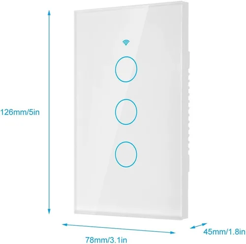 Miniatura 4 de Interruptor de pantalla táctil WiFi para el hogar Control en tiempo real Interruptor de CA de 3 vías Panel de hogar inteligente Compatible