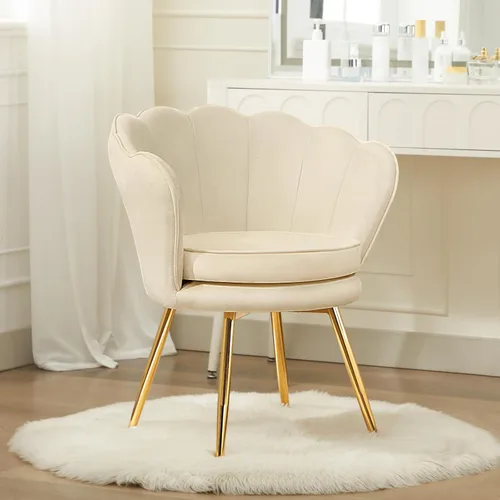 Miniatura 10 de Czlolo Juego de 2 sillas decorativas, sillas de tocador de terciopelo con respaldo, silla decorativa pequeña moderna de mediados de siglo para sala