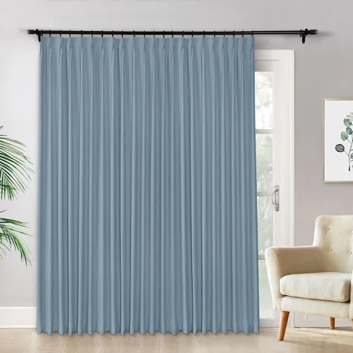 Miniatura 22 de Macochico Cortinas opacas de lino plisadas para oscurecer la habitación, panel con aislamiento térmico para dormitorio, sala de estar, sala