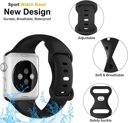 Miniatura 3 de Brigtlaiff Paquete de 8 correas compatibles con Apple Watch de 1.496 pulgadas, 1.575 pulgadas, 1.614 pulgadas, 1.654 pulgadas, 1.732 pulgadas, 1.772