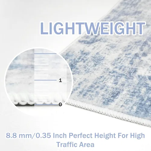 Miniatura 84 de IOHOUZE Alfombra abstracta lavable de 3 x 12 pies para pasillos, antideslizante para cocina, camino de entrada de lana sintética para interiores