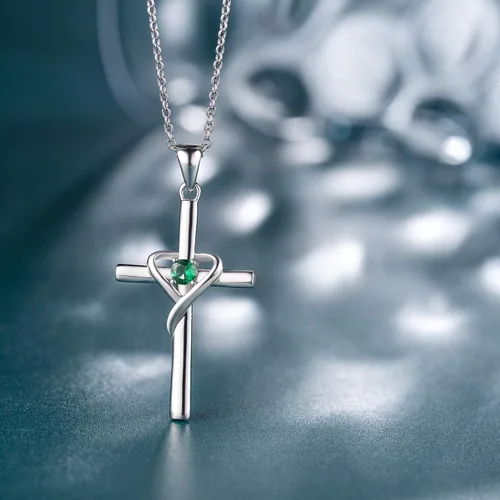 Miniatura 4 de AmorAime - Collar de cruz de plata de ley 925 para mujeres y hombres con circonita cúbica 5A para adolescentes y niñas, regalos para Navidad