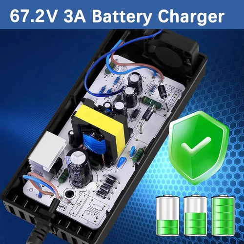 Miniatura 4 de Cargador 67.2V 3A 4 enchufes para CityCoco 1000W Fat Tire Scooter, MotoTec Fatboy, Scooters y más 60V (16S) Batería de litio H1-NVA H1NVA