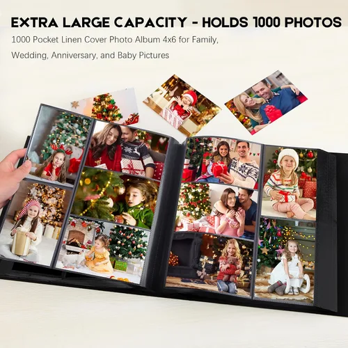 Miniatura 3 de Aevdor - Álbum de fotos de 4 x 6 pulgadas (10 x 15 cm) con 700 bolsillos, cubierta de cuero, capacidad extragrande para álbumes de fotos familiares