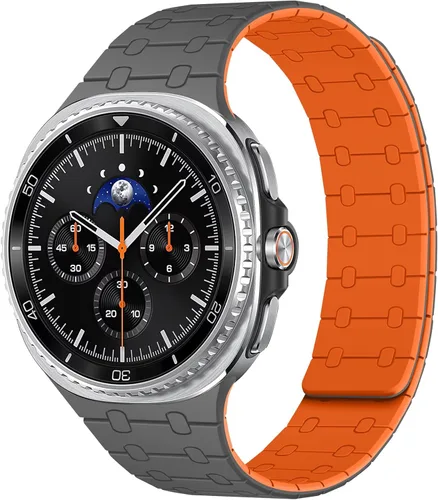 Miniatura 25 de Amizee No Gap Band Compatible con Samsung Galaxy Watch Ultra (2025/2024) Correa de 47mm, Correa de silicona deportiva magnética de 22mm para mujeres