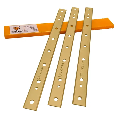 Miniatura 5 de FOXBC Repuesto de cuchillas de titanio de 12-1/2 pulgadas para cepilladora DeWalt DW734, repuesto DW7342, juego de 3