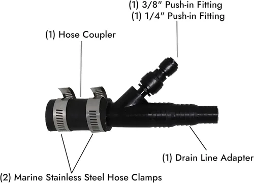 Miniatura 2 de Neo-Pure Adaptador de drenaje RO: conector de línea de drenaje compatible con 1/2", 5/8", 3/4" y 7/8" para sistemas de ósmosis inversa seleccionados