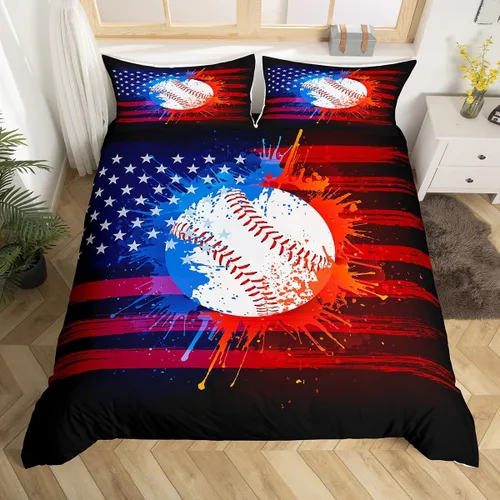 Miniatura 32 de Funda de edredón Happy Camping, juego de ropa de cama con temática de cámper para niños, funda de edredón de estilo rústico para decoración