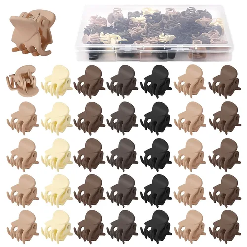 Miniatura 5 de JANYUN 48 piezas de mini pinzas para el pelo negras, pequeñas pinzas para el pelo de plástico para mujeres y niñas con cabello fino, pinzas
