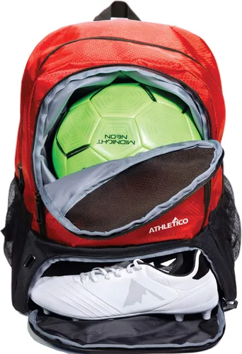 Miniatura 10 de Athletico - Mochila de fútbol juvenil, mochilas para baloncesto, voleibol y fútbol americano Incluye compartimentos separados para tacos y pelota