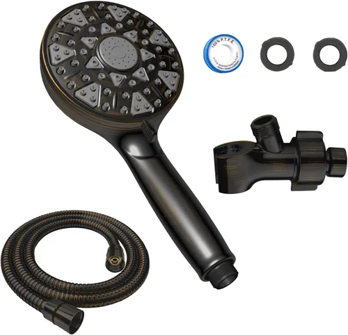 Miniatura 5 de Shower Head With Handheld 7 Settings High Pressure, Built-in Power Wash, 5" High Powerful Hand Held Rain Showerhead with Stainless Steel Hose and