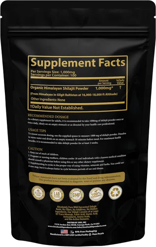 Miniatura 7 de Shilajit en polvo puro del Himalaya, sin rellenos, Shilajit de grado dorado con ácido fúlvico y más de 85 oligominerales, suplemento natural 100%