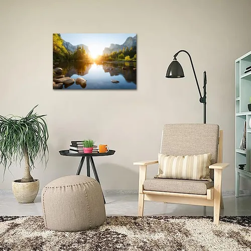 Miniatura 4 de SKASNFAI Arte de Pared en Lienzo del Parque Nacional, Pintura de Paisaje Natural de Montaña, Arte Enmarcado para Decoración del Hogar, para Sala
