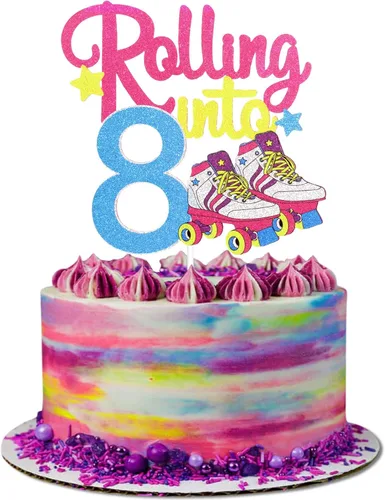 Miniatura 12 de Decoración de pastel de patinaje sobre ruedas de feliz cumpleaños de los años 90, suministros para pasteles de fiesta de los años 90, decoraciones