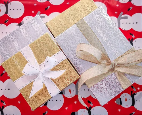 Miniatura 4 de TheDisplayGuys - Paquete de 100 cajas de cartón rellenas de algodón #33 para joyas, papel de aluminio plateado (3.5 x 3.5 x 1.0 pulgadas)