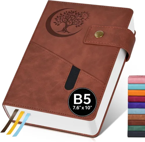Miniatura 8 de PAIBAS Cuaderno de diario con líneas gruesas de 365 páginas para hombres y mujeres, diarios grandes de cuero A4 para escribir, cuadernos de tapa