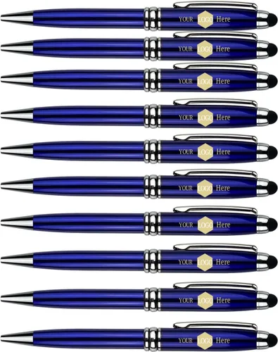 Miniatura 12 de Ancolo Bolígrafos publicitarios personalizados con lápiz capacitivo, personalizados con tu logotipo o mensaje, bolígrafos con nombre, número