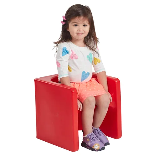 Miniatura 12 de ECR4Kids Tri-Me Silla cúbica 3-en-1, muebles para niños, color rojo