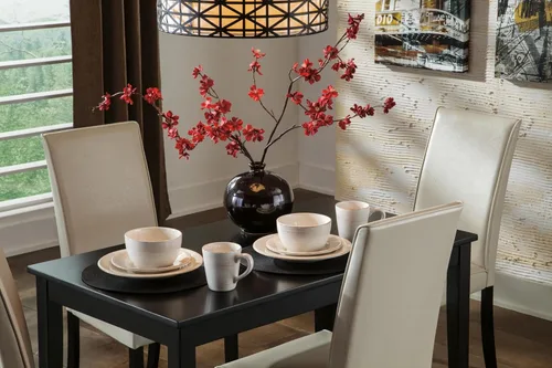 Miniatura 9 de Signature Design by Ashley Kimonte - Mesa rectangular de comedor, color negro