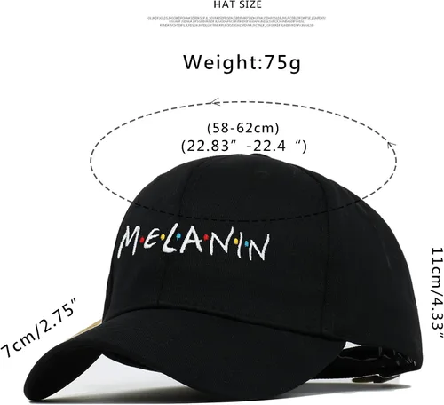 Miniatura 5 de Sombrero de pesca MMELANIN Gorra de béisbol con bordado de letras y gorra de béisbol ajustable unisex
