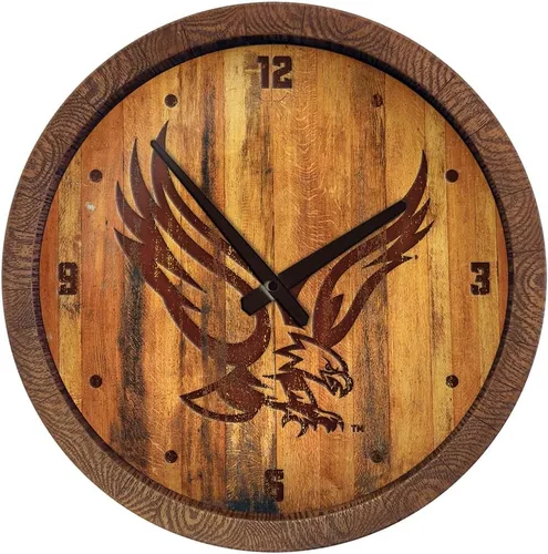 Miniatura 151 de The Fan-Brand NCAA Oklahoma Sooners: Reloj de pared con parte superior de barril de imitación para decoración de bar, decoración de fiesta