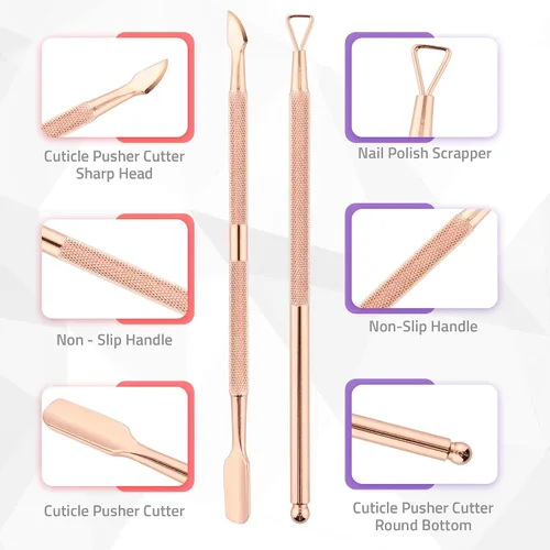 Miniatura 3 de Utopia Care Cortadora de cutículas con empujador, juego de recortadora de uñas, kit profesional de manicura y pedicura, kit de herramientas