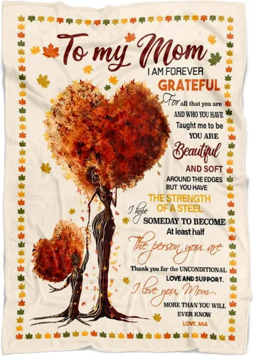 Miniatura 8 de Manta personalizada para mamá de hija e hijo, manta personalizada para el día de la madre con nombres de los niños, manta con texto en inglés «To My