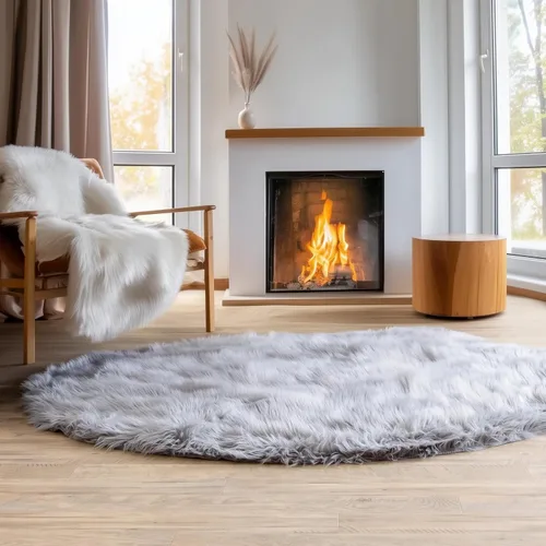 Miniatura 24 de Super Area Rugs - Alfombra de piel de oveja suave y esponjosa Gris oscuro