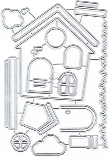 Miniatura 18 de DzIxY Casas Troqueles de corte de metal para kit de fabricación de tarjetas, troquelados de papel en relieve, plantillas de máquina de álbumes