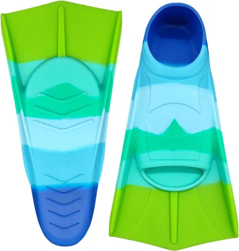 Miniatura 29 de Swimming Training Fins,Comfortable Silicone Flippers for Swimming and Diving,Size Suitable Kids Girls Boys Adult BG-Green Grassland