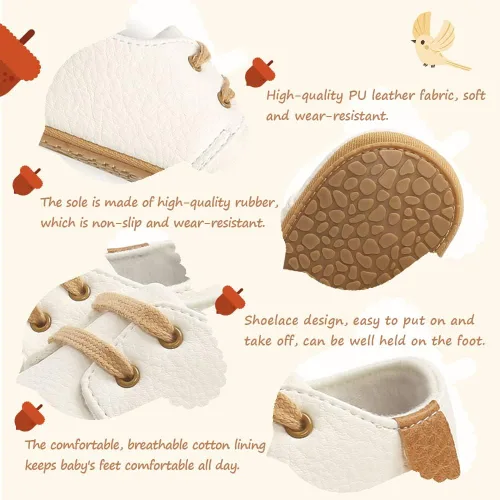 Miniatura 5 de Meckior - Tenis tipo botín para niños y niñas pequeños de 1 a 3 años con suela suave antideslizante de cuero sintético. Mocasines para bebés recién