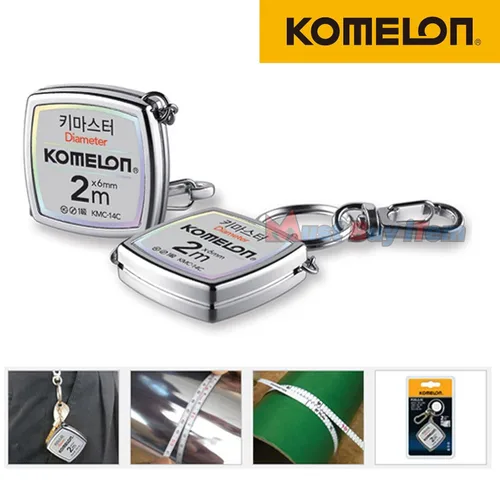 Miniatura 9 de Komelon KMC-14C Keymaster - Cinta métrica métrica de 6.6 ft de diámetro, llavero de bolsillo, mini llavero con revestimiento de cromo, herramienta