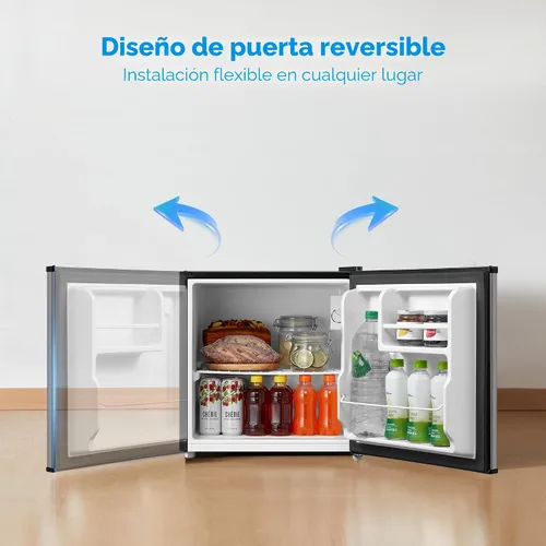 Miniatura 5 de Midea MERM17B0ASL 1.7 pies cúbicos Mini refrigerador, refrigerador compacto con termostato ajustable, puerta reversible, bajo nivel de ruido, Gris