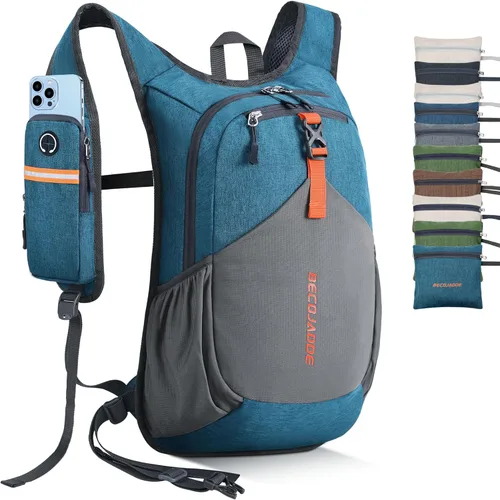 Miniatura 22 de BECOJADDE - Mochila de senderismo pequeña de 15 L para hombres y mujeres, plegable y ultraligera, para viajes, camping y actividades al aire libre