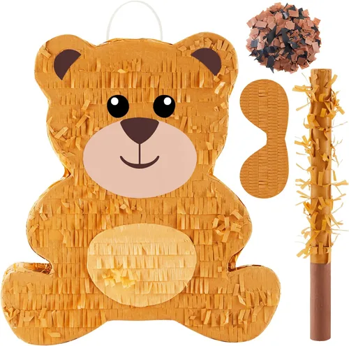Miniatura 14 de Lewtemi Decoraciones de Fiesta de Piñata con Palo, Venda para los Ojos y Confeti para Decoraciones de Fiesta, Centro de Mesa, Accesorio para Fotos