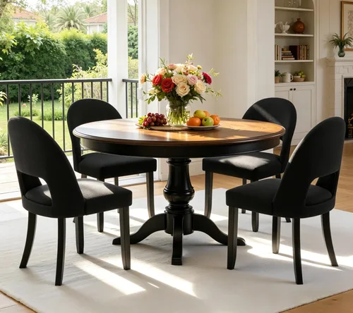 Miniatura 14 de Juego de 2 sillas de comedor de madera, modernas sillas de comedor tapizadas para cocina con tela de lino y respaldo abierto, patas de madera