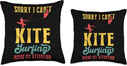 Miniatura 3 de Sorry I Can't, Kitesurfing Needs My Attention Throw Pillow